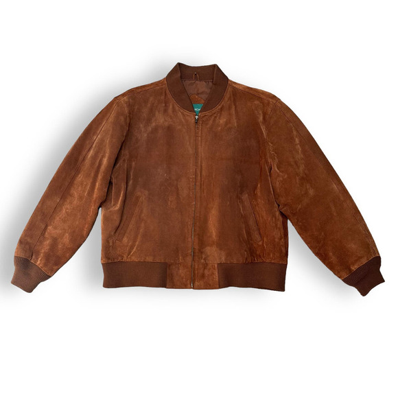 Vintage Hill Archer Jacket Mens 44 Brown Suede Leather Bomber - Picture 1 of 11